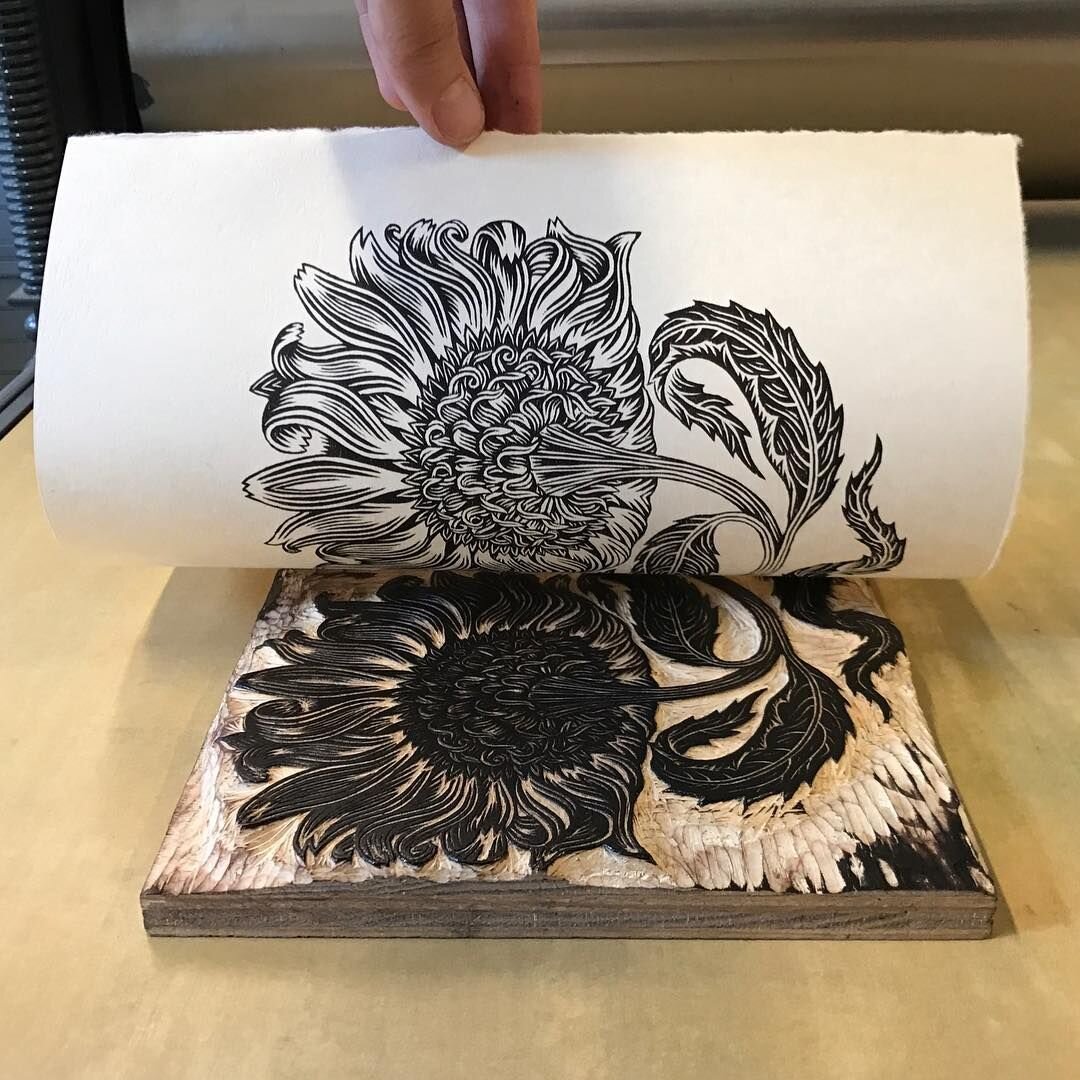 Оттиск с гравюры по дереву 