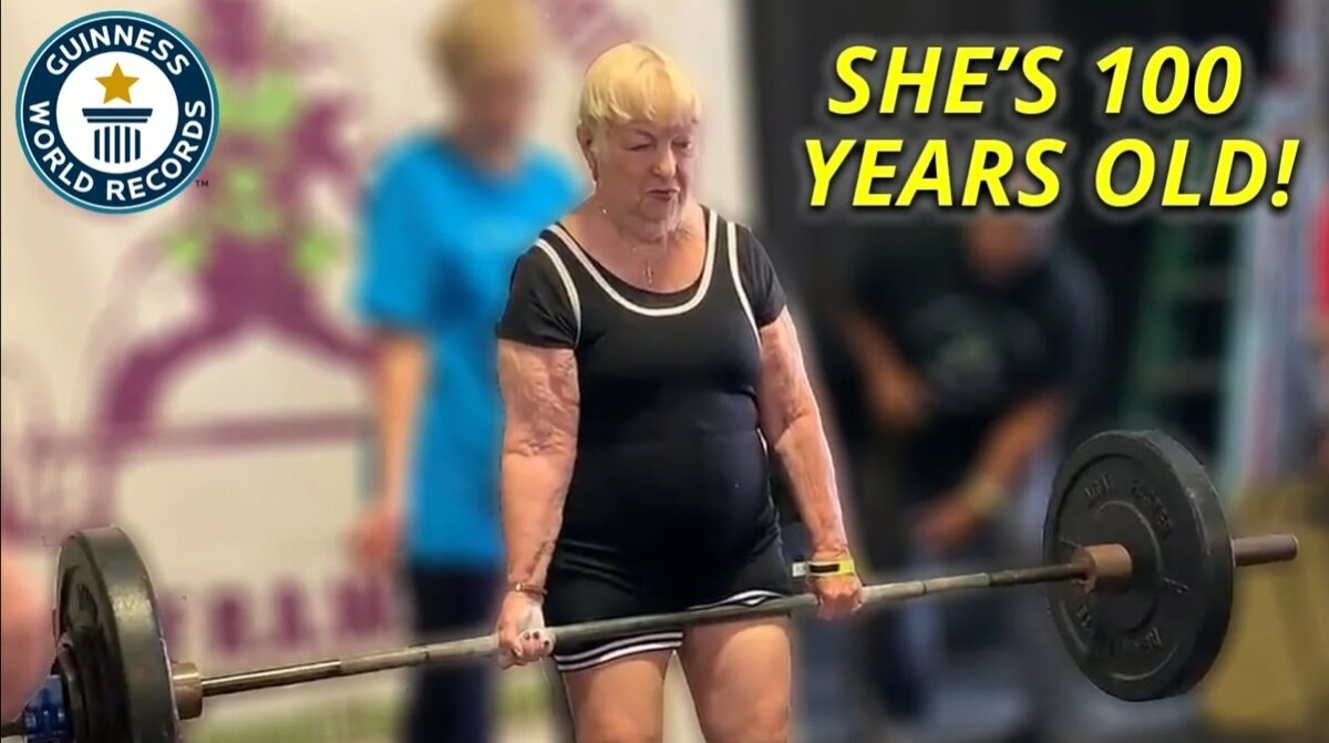Супербабушка поднимает штангу и празднует свое 100-летие