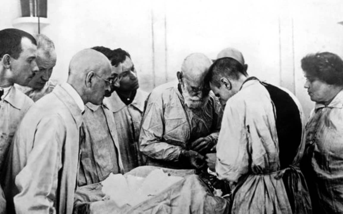 И. П. Павлов в лаборатории