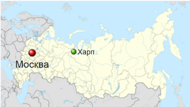 Поселок харп на карте россии