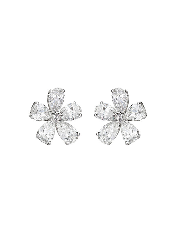 Серьги  Mercury Flower из белого золота с бриллиантами 
