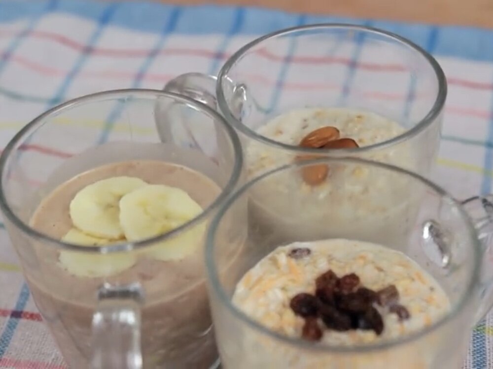 Три варианта приготовления ночной овсяной каши.