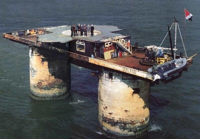 Платформа государства Sealand, вид с воздуха))