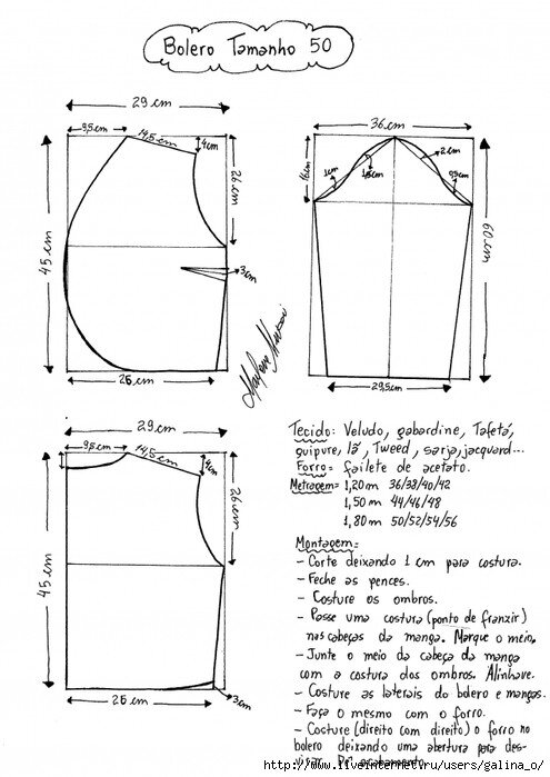 Выкройки болеро