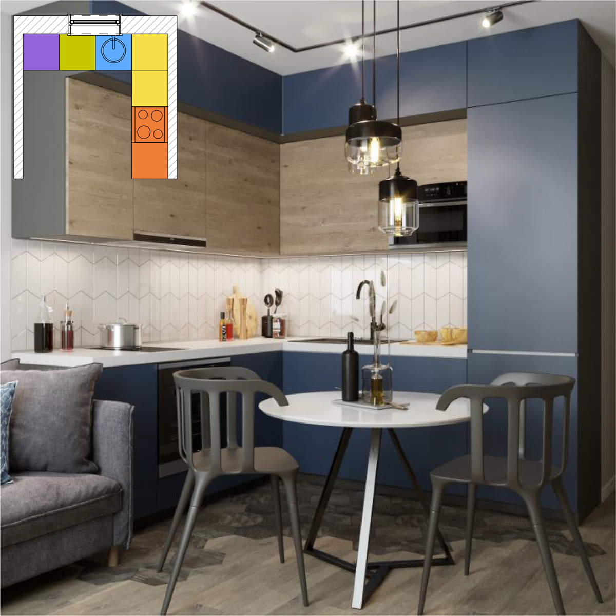 L-образная кухня