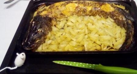 Новогоднее блюдо "Фаршированная пятнистая щука". Фото  кулинара)))