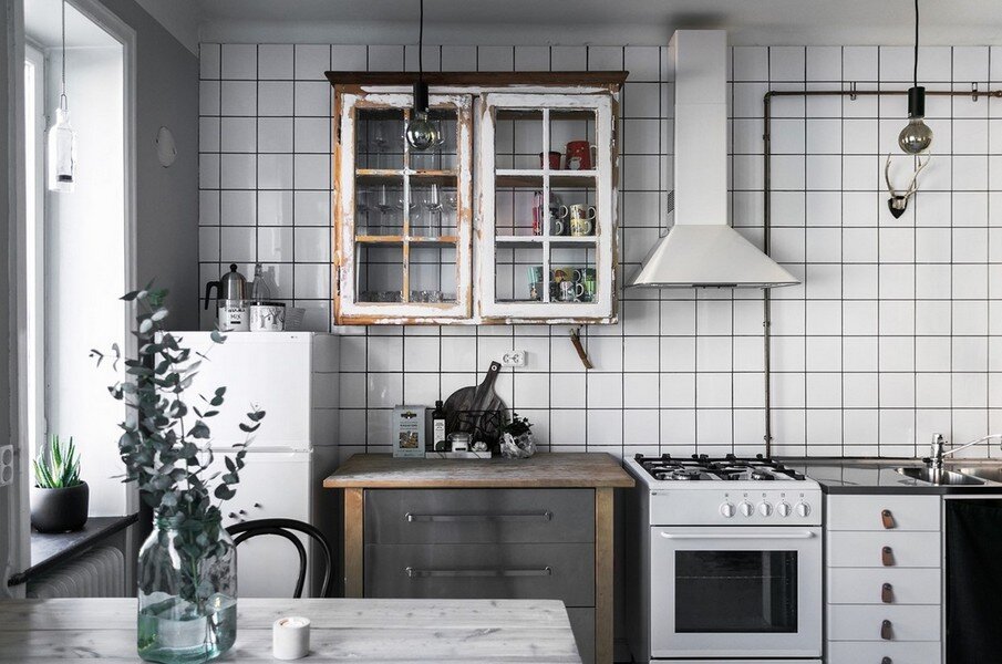 Кухня в скандинавской квартире