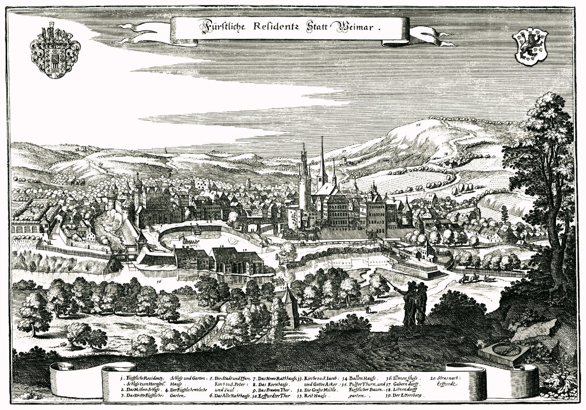 Панорама Веймара. Гравюра 1650 г. 