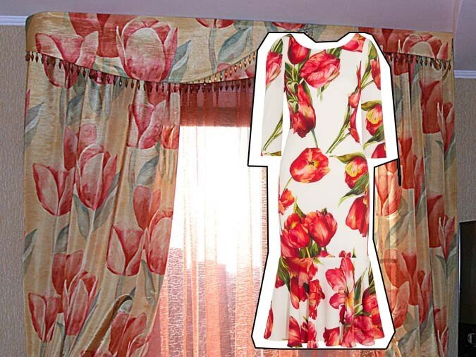 Платье Dolce&Gabbana на фоне штор