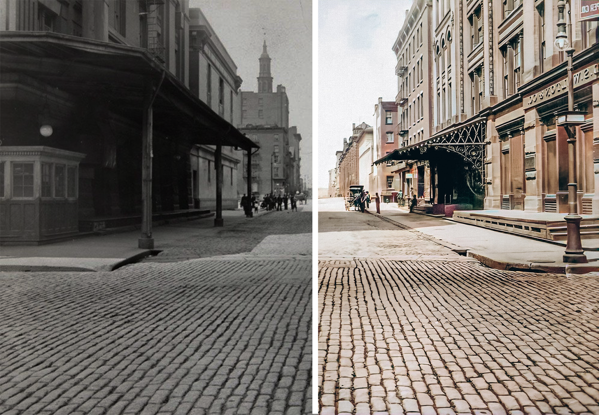 Street let. Нью Йорк 19 век. Франклин стрит Нью-Йорк. Чугунная Мостовая в Нью-Йорке. Улицы Нью Йорка 20 век.