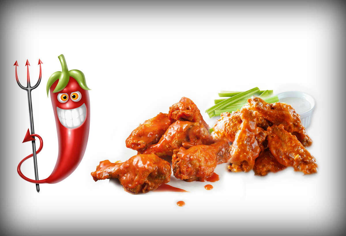 Острые Крылышки Баффало в соусе Луизиана. Дрессинг из Голубого сыра.  Buffalo Wings.Тот самый рецепт! | Не постное меню | Дзен