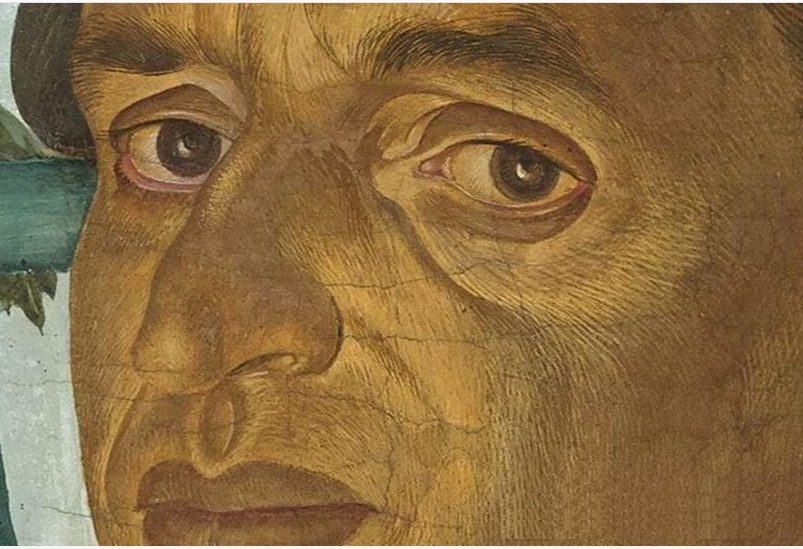 Яковлев. Портрет Р. Монтенегро. 1915. Фрагмент. Холст, темпера, графитный карандаш, гуашь.
