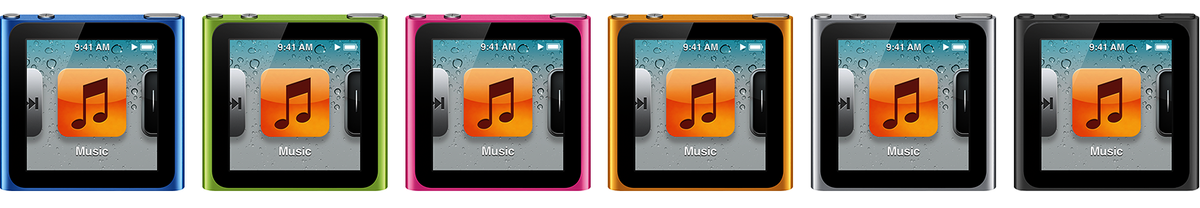 iPod nano 6 в различных цветах