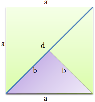 а - катет треугольника AAD, b - катет треугольника BBA