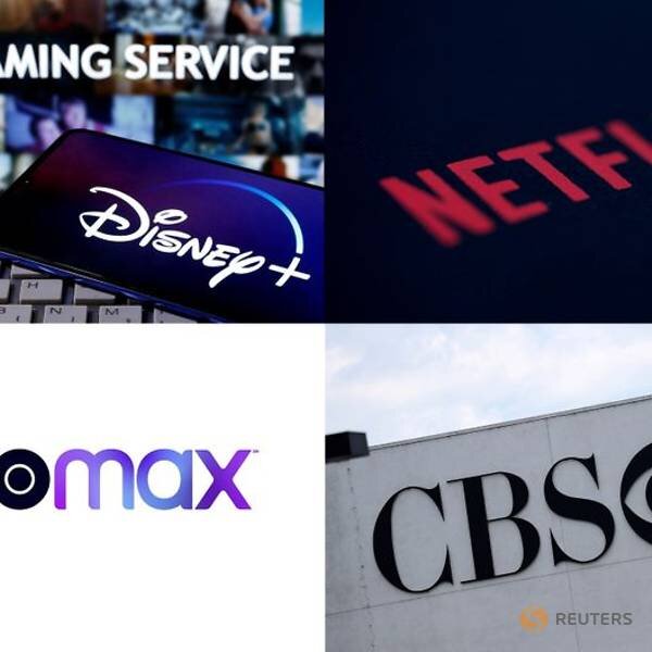 ФАЙЛОВОЕ ФОТО: логотипы Disney +, Netflix, HBOMax и CBS на этой комбинированной фотографии из файлов Reuters. REUTERS