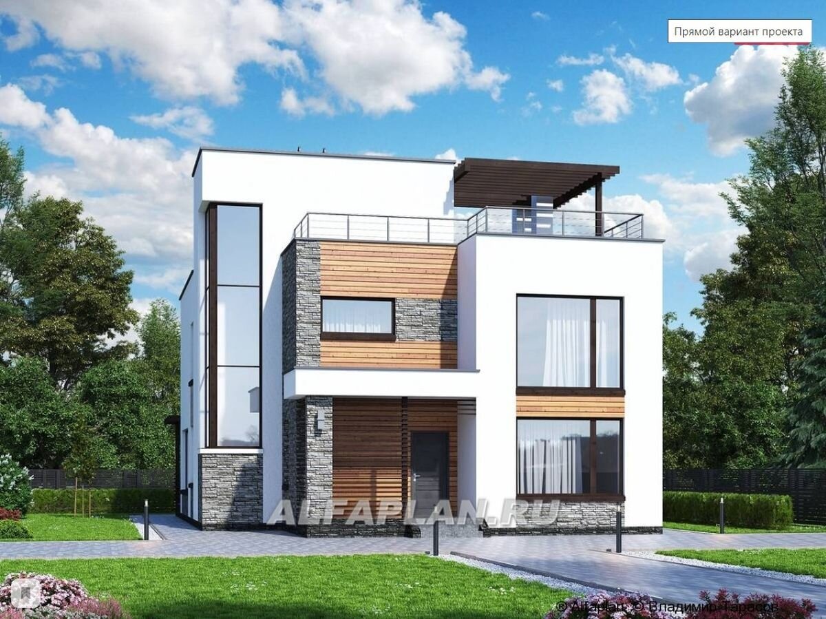 НА СЛАЙД-ШОУ 2 ФОТО: Проект загородного дома "Золотой ключик" 635А, прямой вариат планировки дома