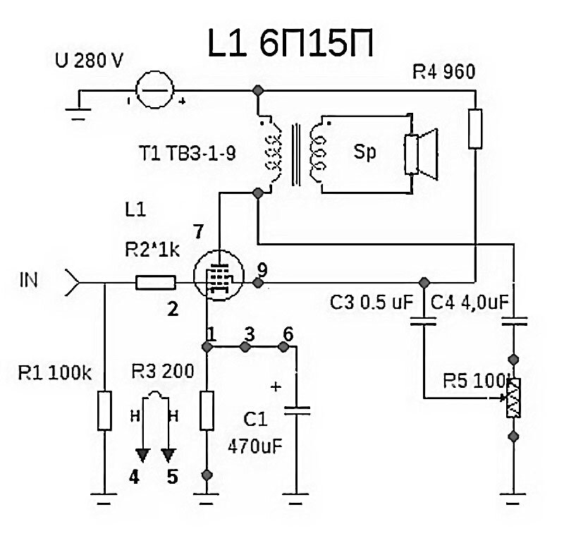 Простой усилитель звука с регулировкой тембра на лампе 6П15П | Записки ...