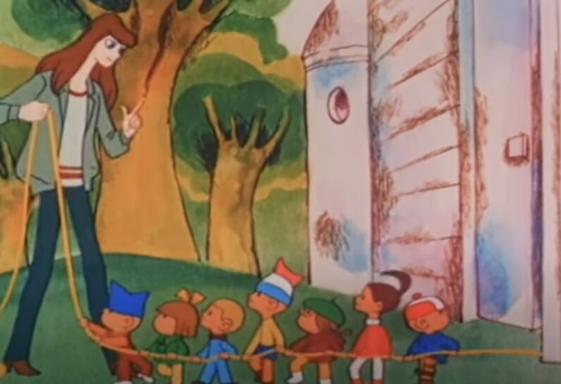 кадр из мультфильма "Гирлянда из малышей" Союзмультфильм, 1983
