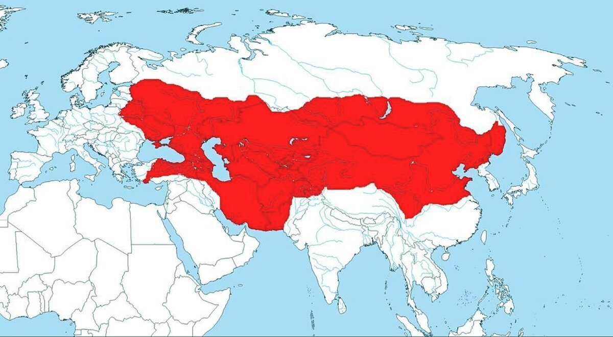 Карта монгольской империи при чингисхане