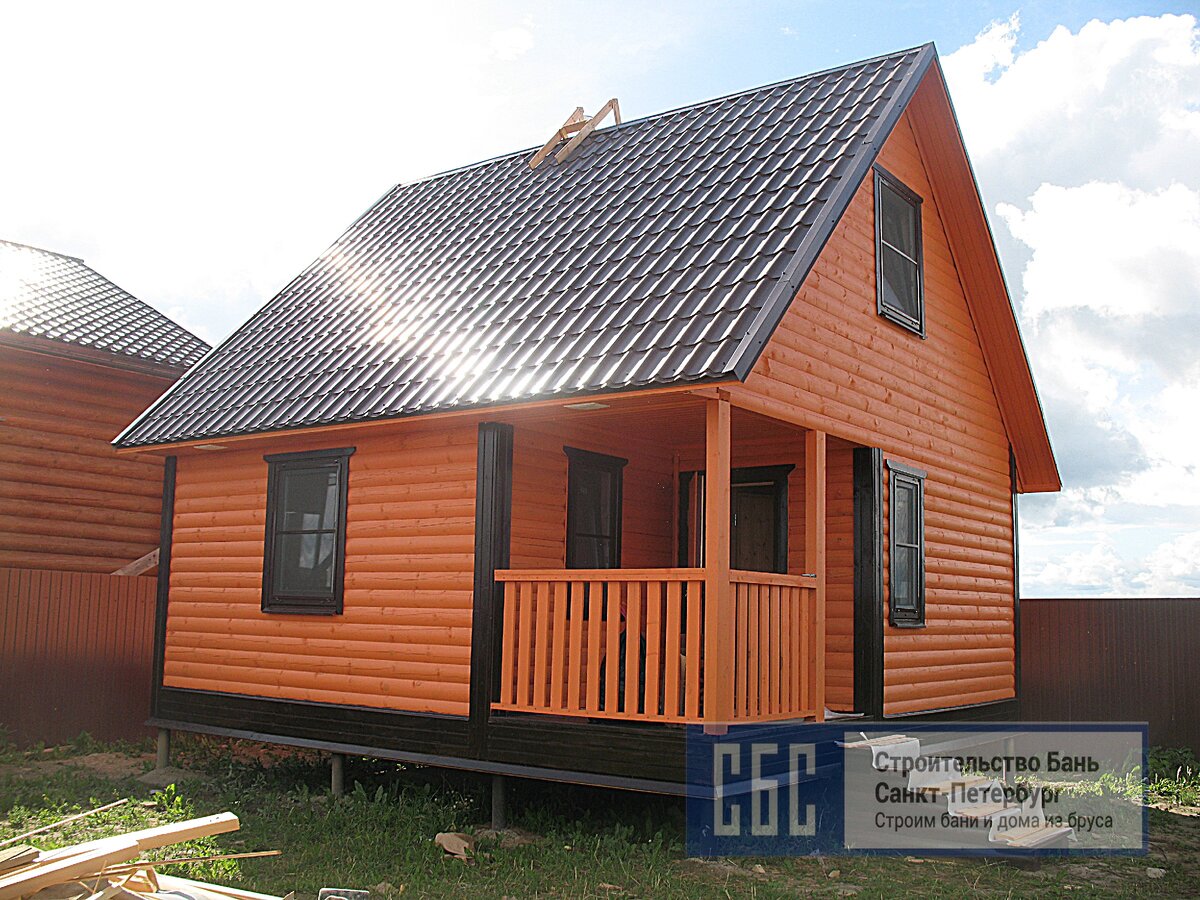 Двухэтажная баня 6х6м из профилированного бруса