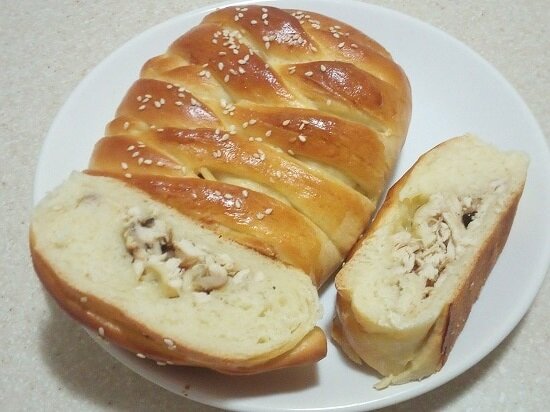 булочки плетенки с курицей