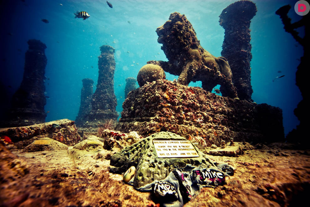 Океаны древности. Подводный город Шичен в Китае. Мемориальный риф Нептуна. Подводное кладбище Neptune Memorial Reef. Подводный город ши Чен, Китай.