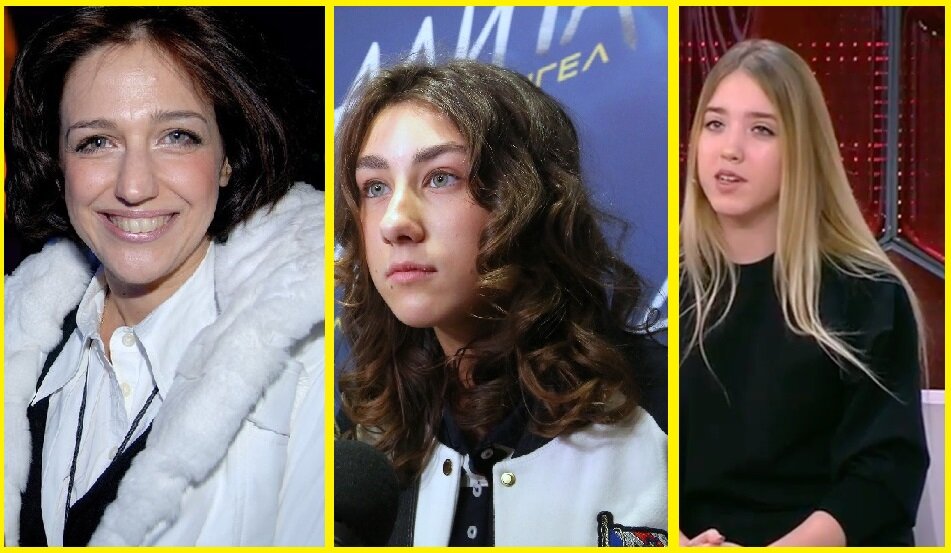 Викторина дочь Е. Петросян, Эвелин дочь Е. Польны и Д. Клявер, София, дочь Е.Воробей.