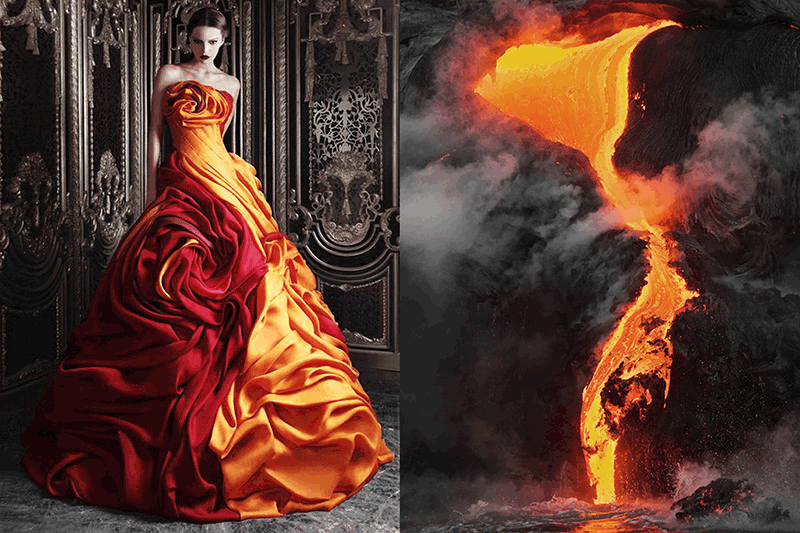 Платье-стихия лава