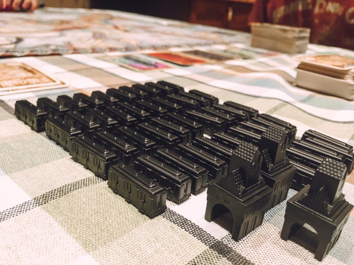 Станции и вагончики 1 игрока.