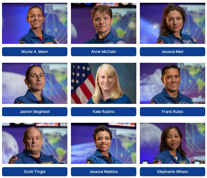  Вторая часть списка участников программы Артемида, фото NASA  