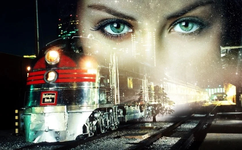 Поезд придет вовремя. Ночной поезд. Поезда коллаж. Ночной экспресс поезд. Женщина в поезде.