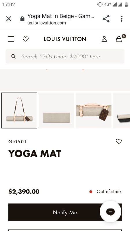 Скриншот с сайта LOUIS VUITTON