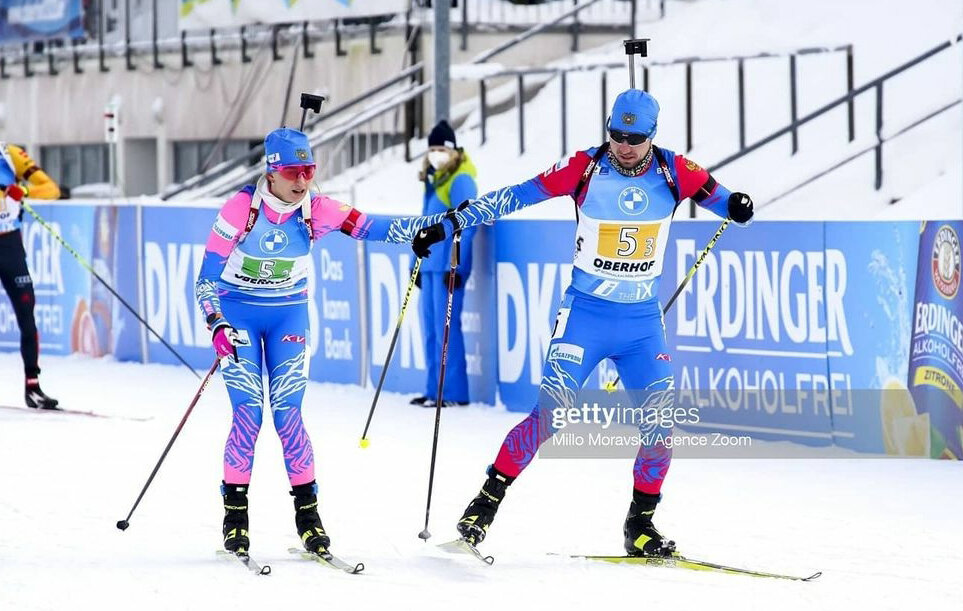 Светлана Миронова во время смешанной эстафеты. Фото из Gettyimages