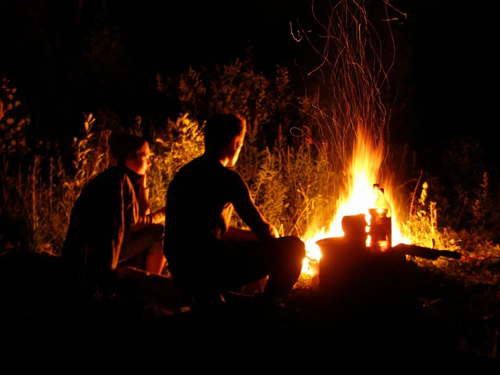 Indians sitting around Fire