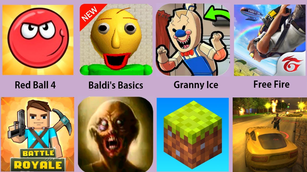 Red Ball 4,Baldi,Granny Ice,Free Fire,Granny Secret,Mad GunZ,Minecraft  Parody