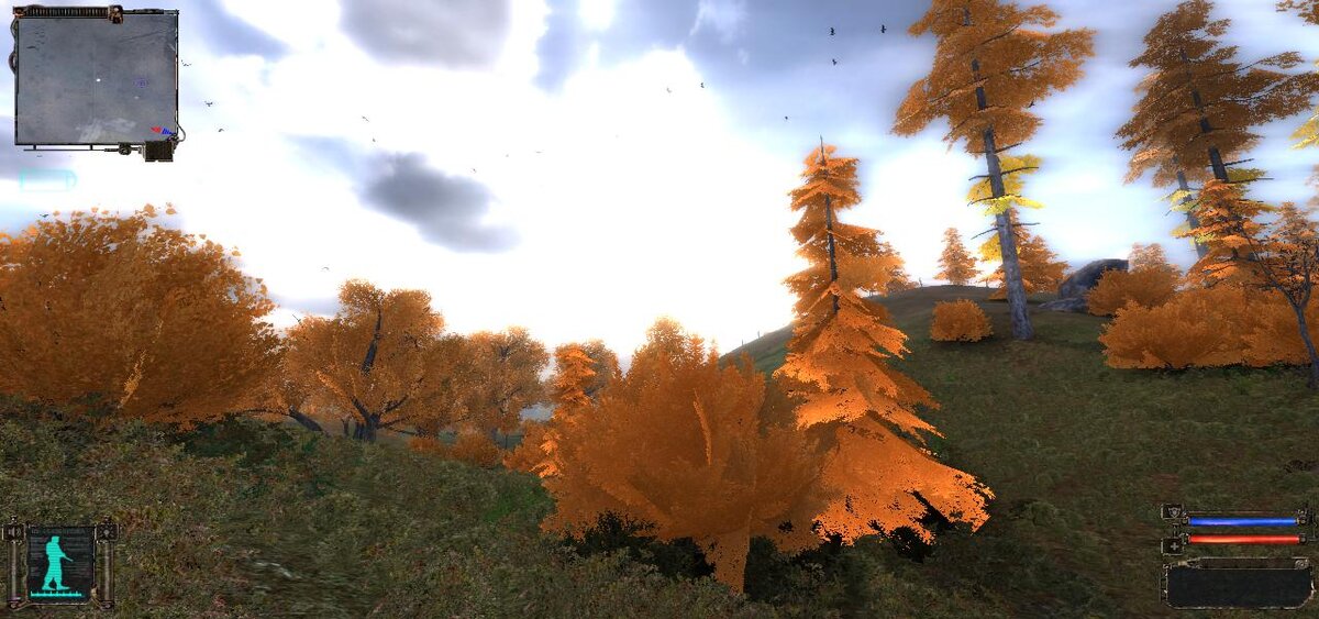 я бы ещё и землю перекрасил, но текстуры травы на Кордоне я не нашёл(