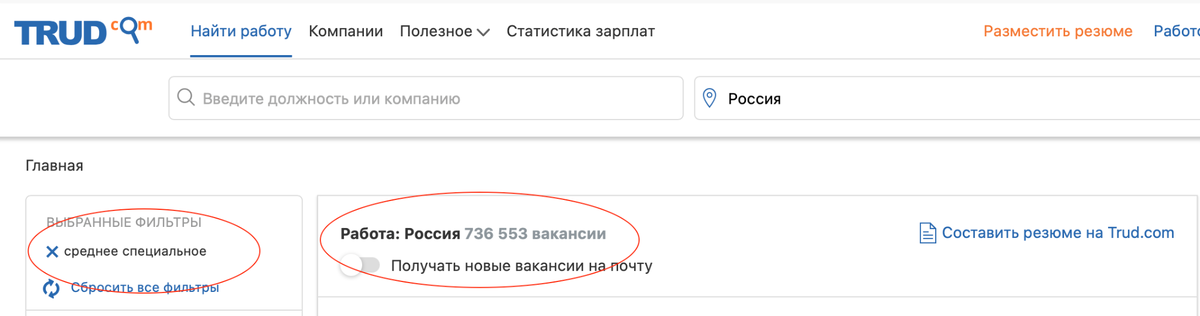 По данным trud.com, в сентябре 2021 года организации ищут 800 тысяч специалистов со средним профессиональным образованием. 