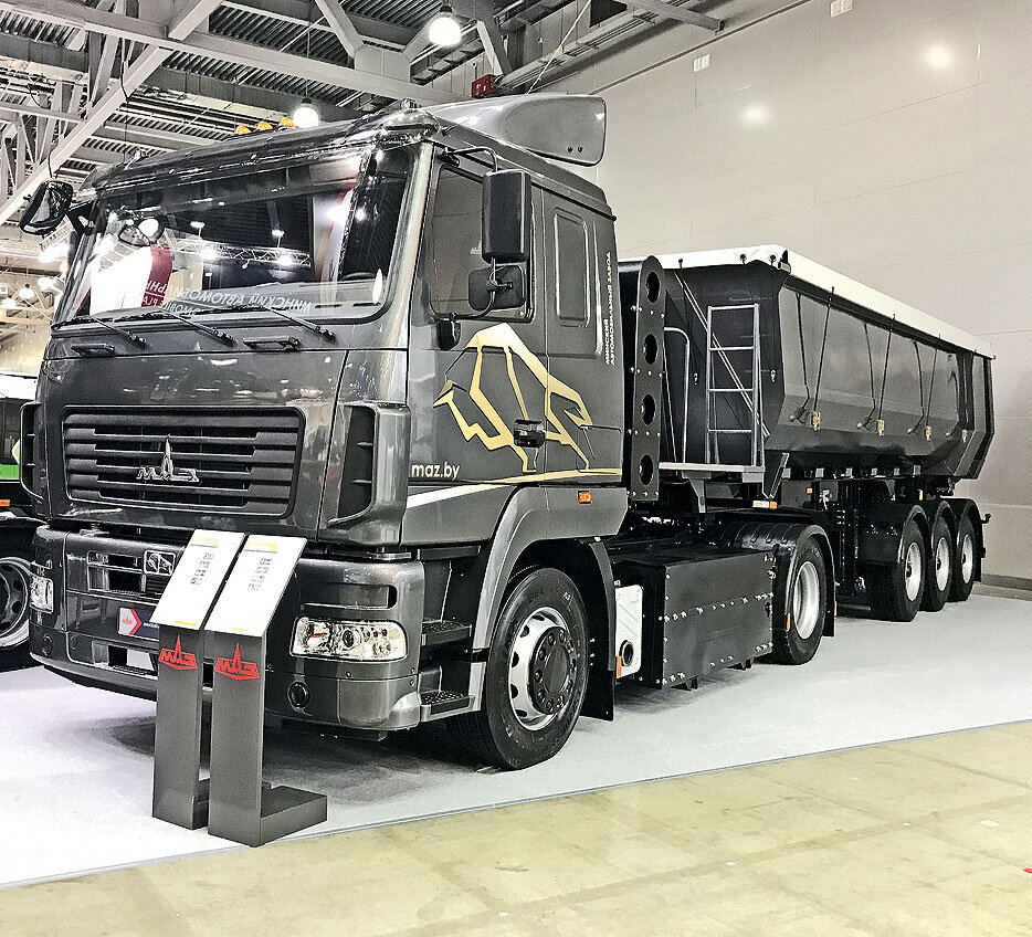  Тягач МАЗ-54402N 4х2 с  самосвальным полуприцепом МАЗ-953001