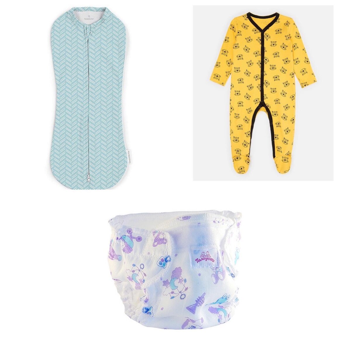 Пеленка-кокон SwaddleMe, комбинезон-слип, марлевый подгузник Пампусики