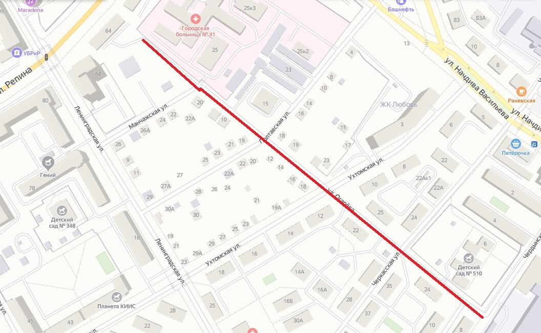 Улица Огарёва (Екатеринбург) © Яндекс