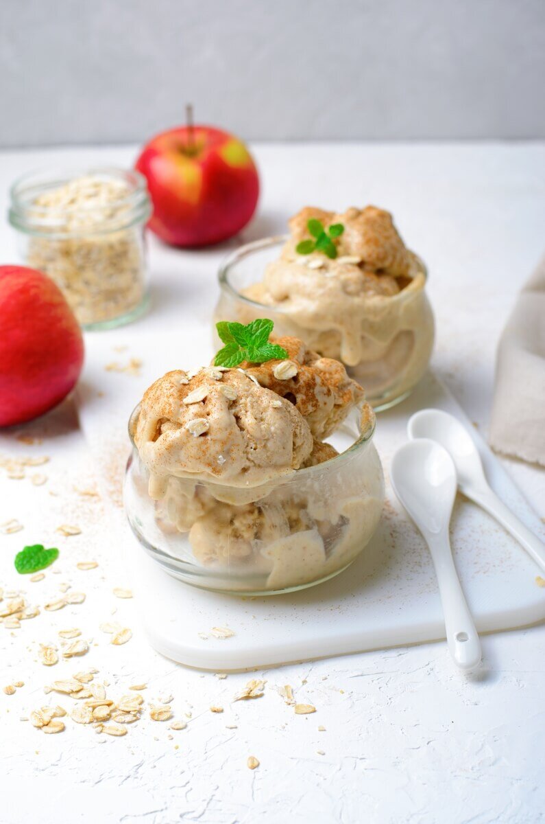 Яблочное #мороженое с корицей и геркулесом