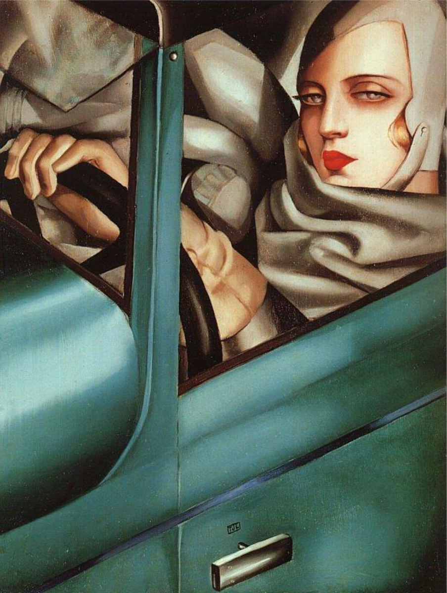 "Автопортрет в зелёном Бугатти", Тамара Лемпицка, 1929. (сс) Wikimedia Commons