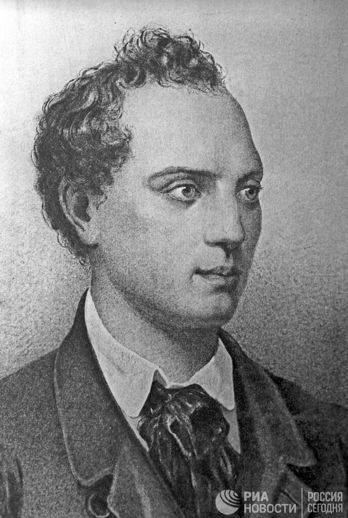 Литография А. Мюнстера с рисунка А. Лебедева 
"Портрет Е. А. Баратынского".