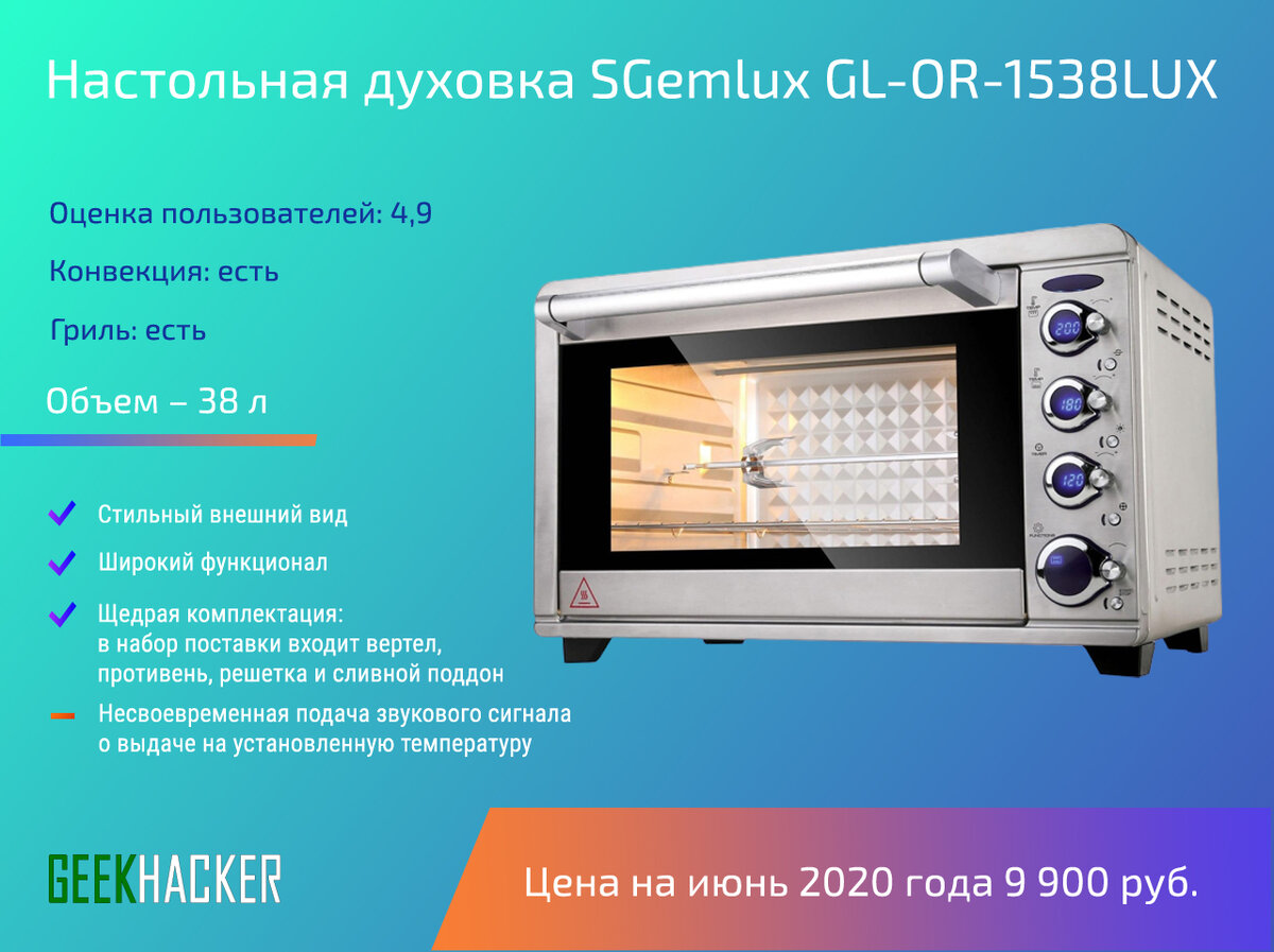 духовой шкаф электрический гемлюкс настольный с конвекцией