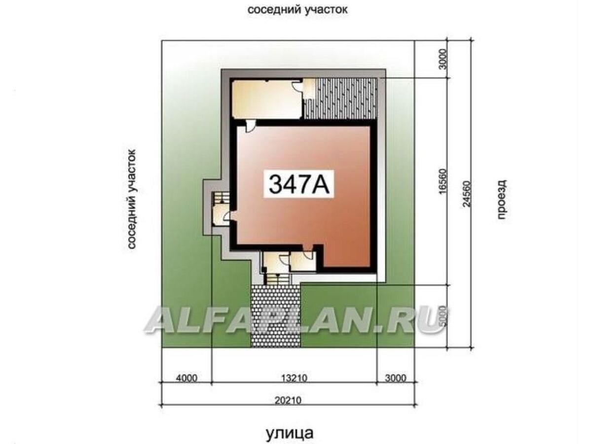 Проект дома 347A «Седьмая высота», лестница в центре, 220м2, 4 спальни |  Популярные проекты домов Альфаплан | Дзен