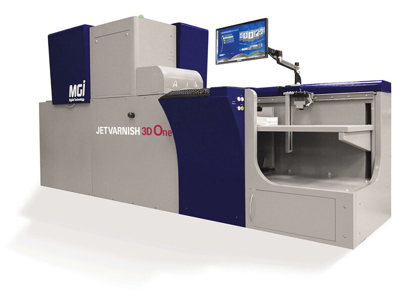 Листовая струйная система выборочного УФ-лакирования MGI JET varnish 3D One