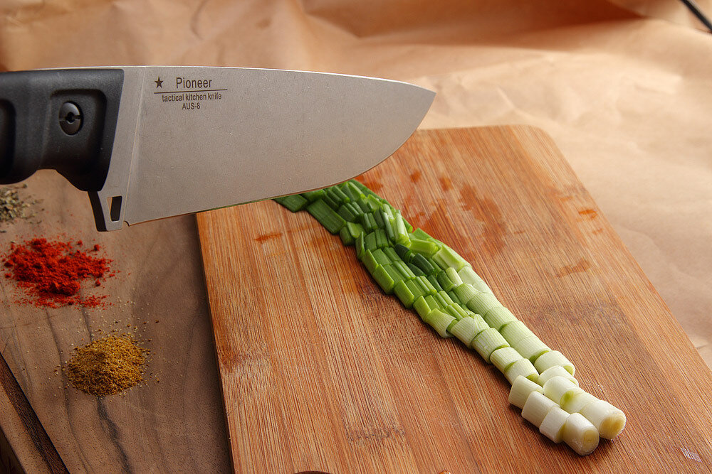 Кухонный тактический мужской нож Pioneer, сталь AUS-8