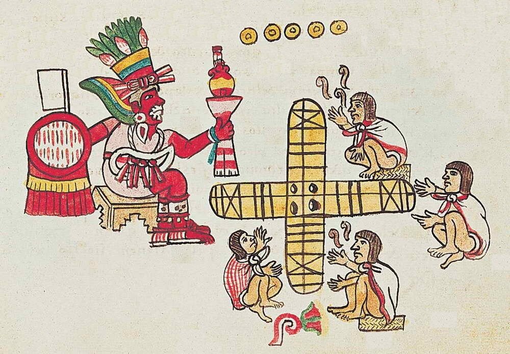 Ацтекская игра патолли. Источник фотографии — «Яндекс.Картинки»