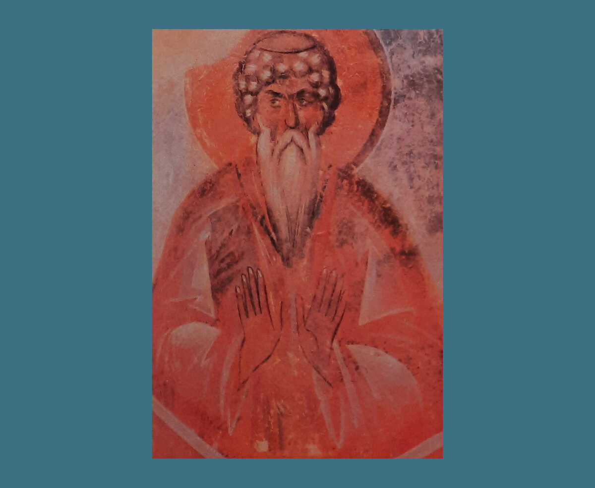 Феофан Грек. Даниил Столпник. Фрагмент росписи церкви Спаса Преображения на Ильине улице в Новгороде . 1378г.