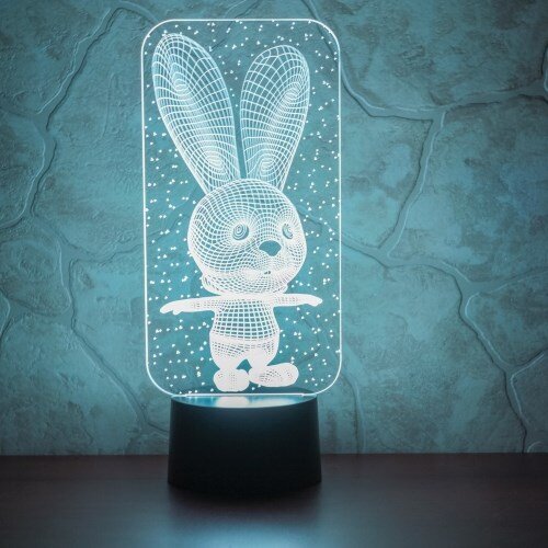 3D светильник «Заяц и снежинки», 2390 руб.